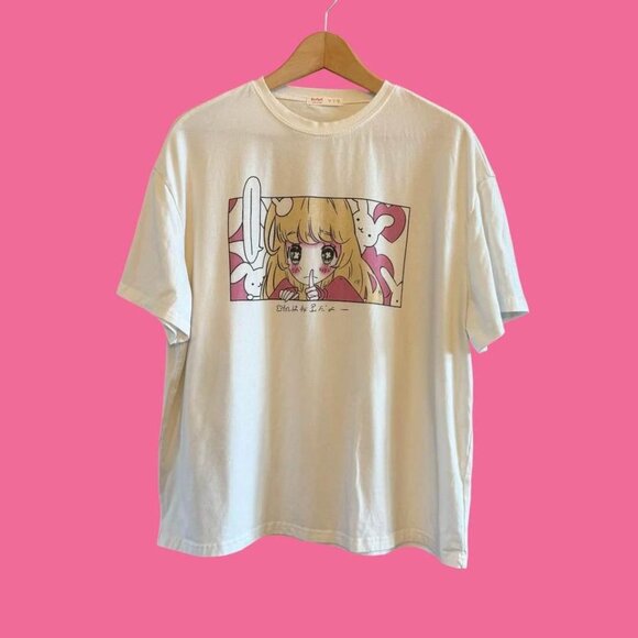 ROMWE Tops - Women’s Oversized Medium Romwe Anime Harajuku Japanese T-Shirt‎